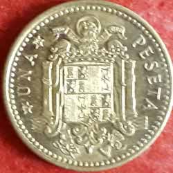 1 Peseta - Francisco Franco 2nd portrait 1966 Reverse