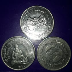 1 Rupee Coin Cellular Jail Port Blair, 8th World Tamil Conference Saint Thiruvalluvr Coin, International Year of the Family