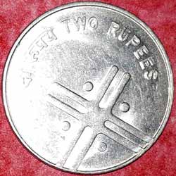 Two Rs cross Coins 2006 Reverse