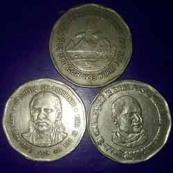 2 Rupees Coin Sri Aurobindo Dr Syama Prasad Mookerjee World Food Day Bio Diversity