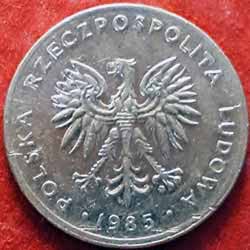 20 Złotych large type 1985 Obverse