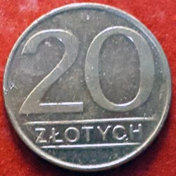 20 Złotych large type 1985 Reverse