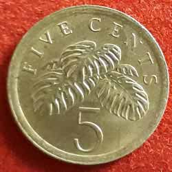Five or 5 Cents Coin Reverse