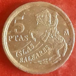 5 Pesetas Islas Baleares 1997 Reverse