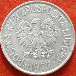 50 Groszy 1977 large date Obverse
