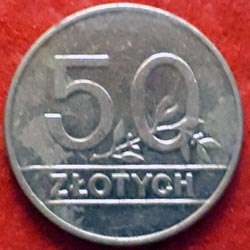 50 Złotych 1990 reverse