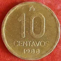 Argentina coins 10 Centavos reverse 1988
