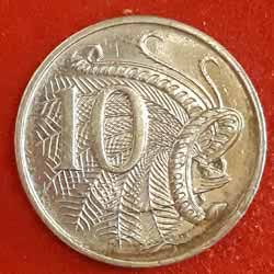 Australia 10 Cents - Elizabeth II 4th Portrait Reverse