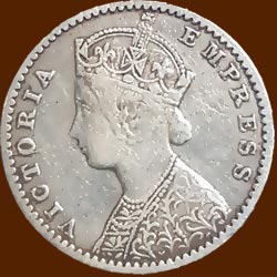 Victoria Empress Two Annas Coin  Silver Coin