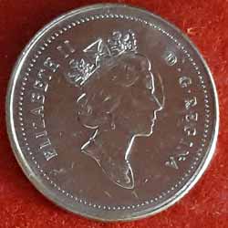 Canada Ten or 10 Cents Coin Year : 1995 Obverse