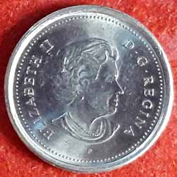 Canada Ten or 10 Cents Coin Year : 2006 Obverse