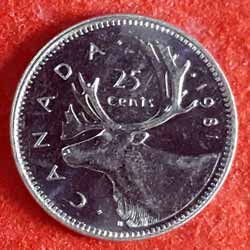  Twenty Five Cents Coin Year : 1981 Reverse