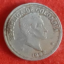 Colombia Twenty or 20 Centavos Coin Reverse