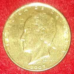 Twenty or 20 pesos Coin Obverse