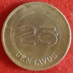 25 Centavos Coin Obverse