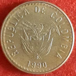 Colombia Five or 5 pesos Coin Obverse