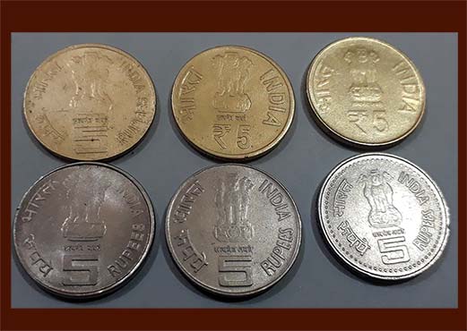 Five or 5 Rupees Coins 2000 Reverse 