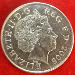 England 10 Pence - Elizabeth II 4th portrait; Royal Shield, non-magnetic Obverse