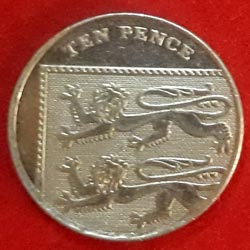 England Coins 10 Pence - Elizabeth II 4th portrait; Royal Shield, non-magnetic Reverse