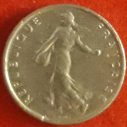 Half Franc Coin Obverse