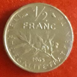 Half Franc Coin Reverse