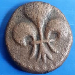 French india Puducherry in Tamil (Flower Coin)