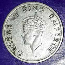 George VI - Quarter Rupee Nickel 1947
