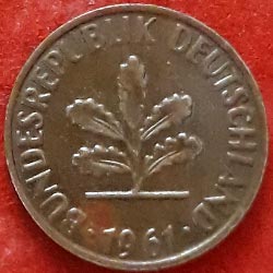 Germany Federal Republic Two or 2 Pfennig Coin