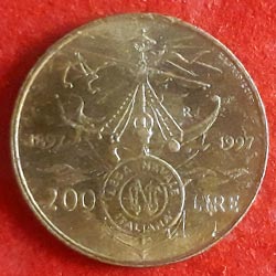 200 Lire Italian Naval League Reverse