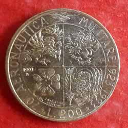 200 Lire Military Aviation Reverse