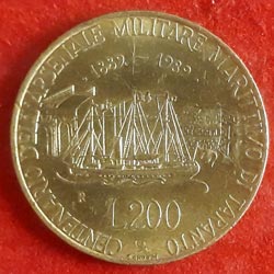200 Lire Taranto Naval Arsenal Reverse