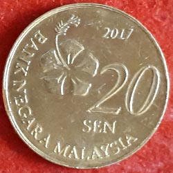 20 Sen Coin 2017 Obverse