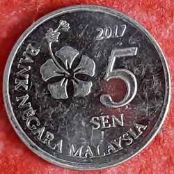 5 Sen Coin 2017 Obverse 