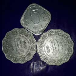 Old Ten Paise 1972 Ten Paise 1971 Five paise 1973 coins for sell