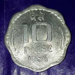 Old Ten Paise 1986 coin for sell