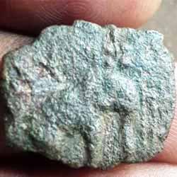 Chera Coin Standing elephant front bull above symbol 