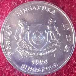 Singapore One or 1 Cent Coin Obverse