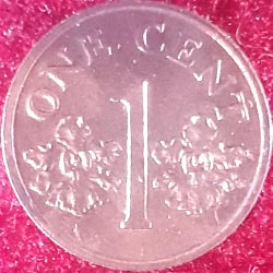 Singapore One or 1 Cent Coin Reverse