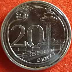 Singapore Twenty or 20 Cents Coin  Reverse