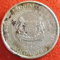 Singapore Fifty or 50 Cents Coin Obverse