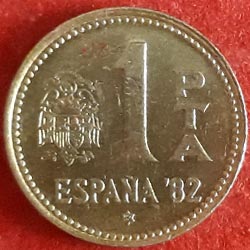 1 Peseta - Juan Carlos I España '82 1980 Reverse