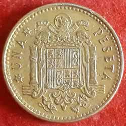 Spain 1 Peseta - Juan Carlos I Coin 1975  Reverse