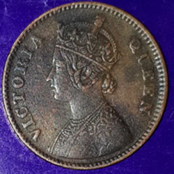 Victoria Queen 1⁄2 Pice Coin Obverse